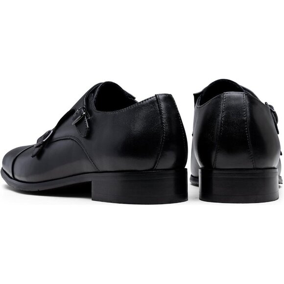 〽️Men\'s Leather black Jousen Dress Monk Strap Loafers Formal Business Wear Shoes main image 5